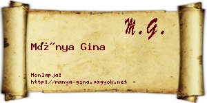 Mánya Gina névjegykártya